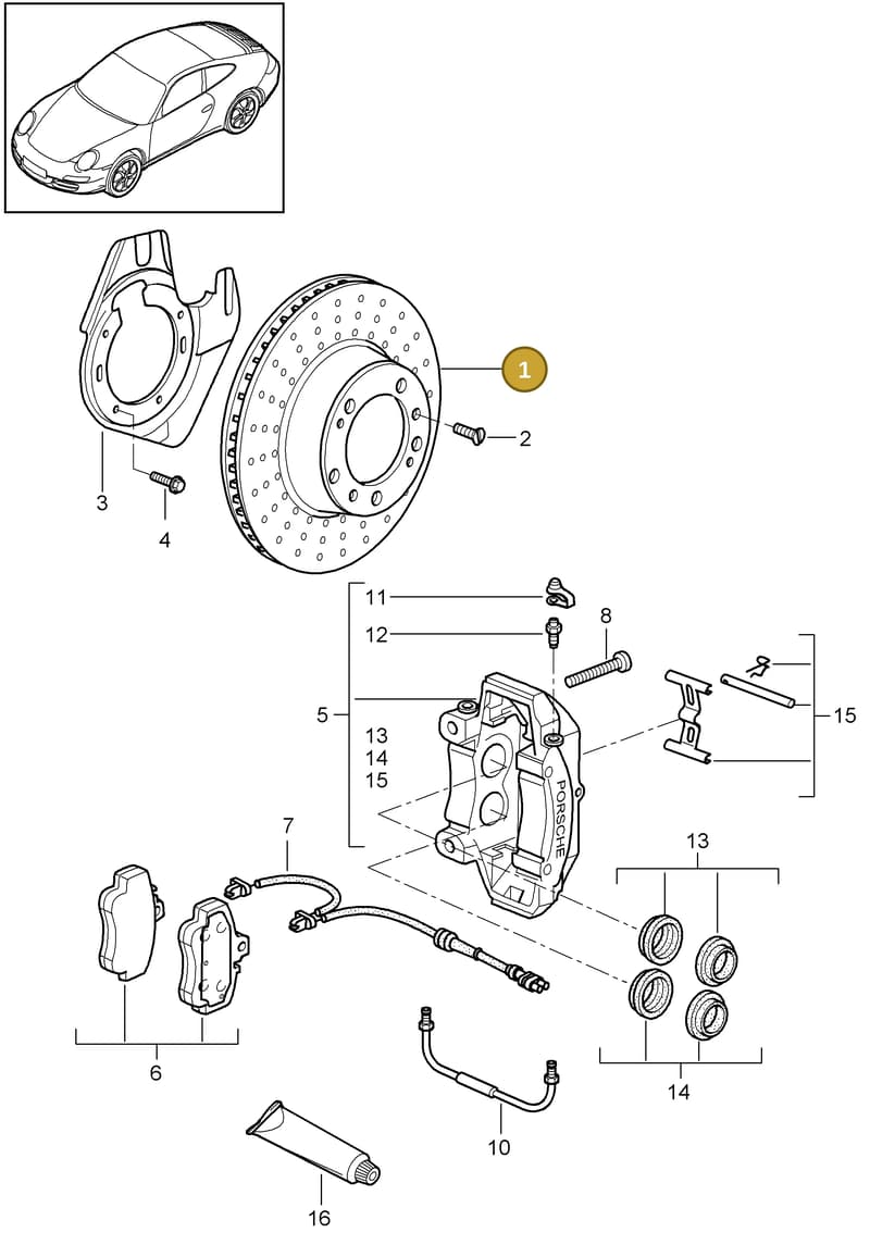 99735140201 — Porsche 911 Carrera (2008-2012) diagram p32602000, position 1