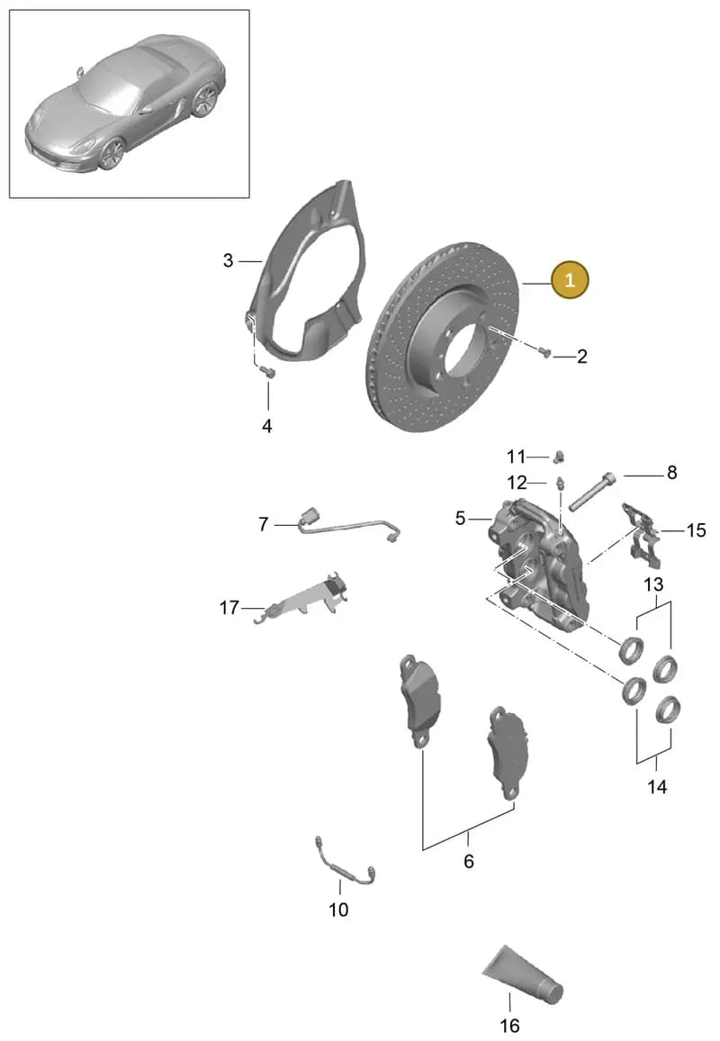 99735140201 — Porsche Boxster (2012-2016) diagram p39602000, position 1