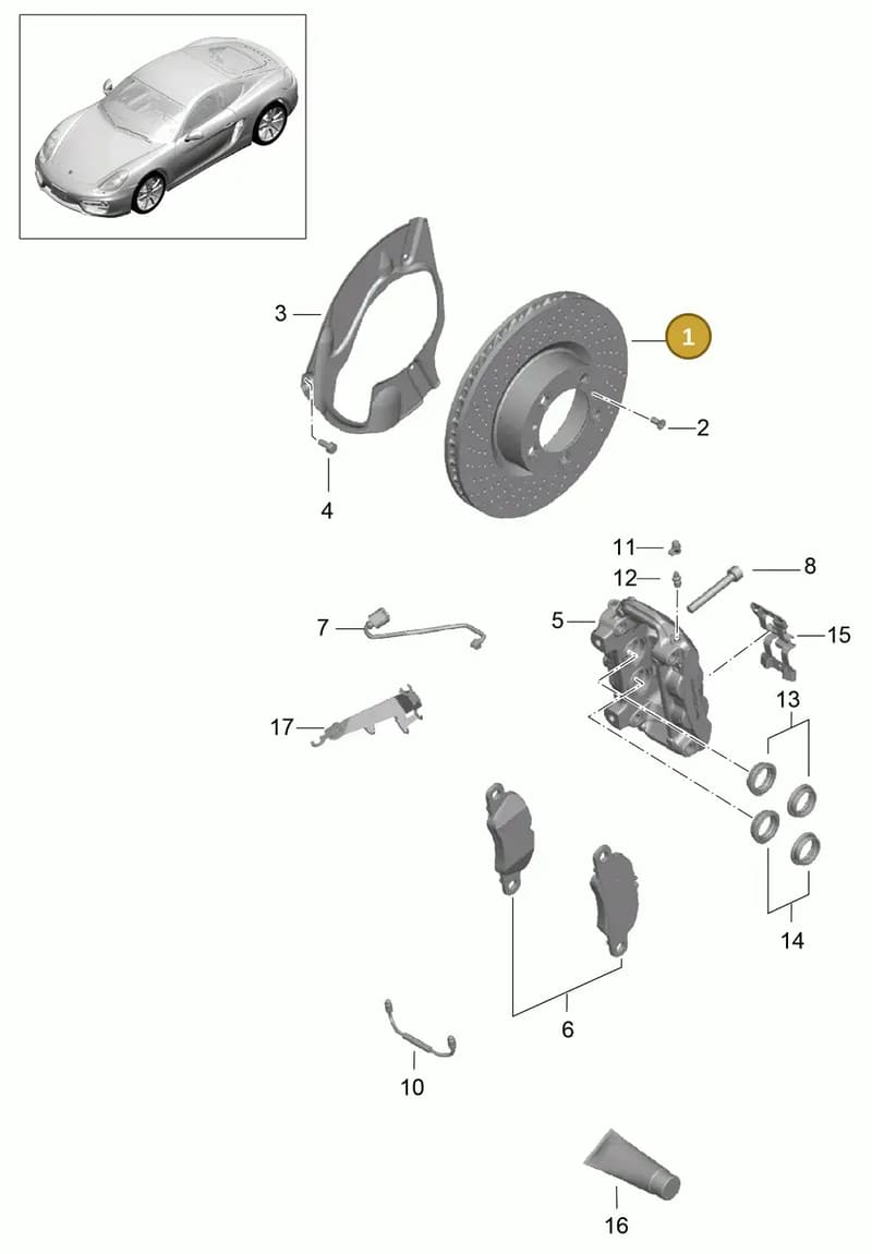 99735140201 — Porsche Cayman (2013-2016) diagram p40602000, position 1