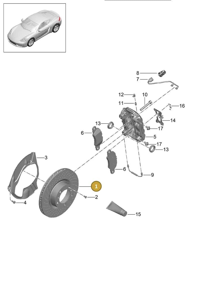 99735140201 — Porsche Cayman (2016-2019) diagram p50602000, position 1