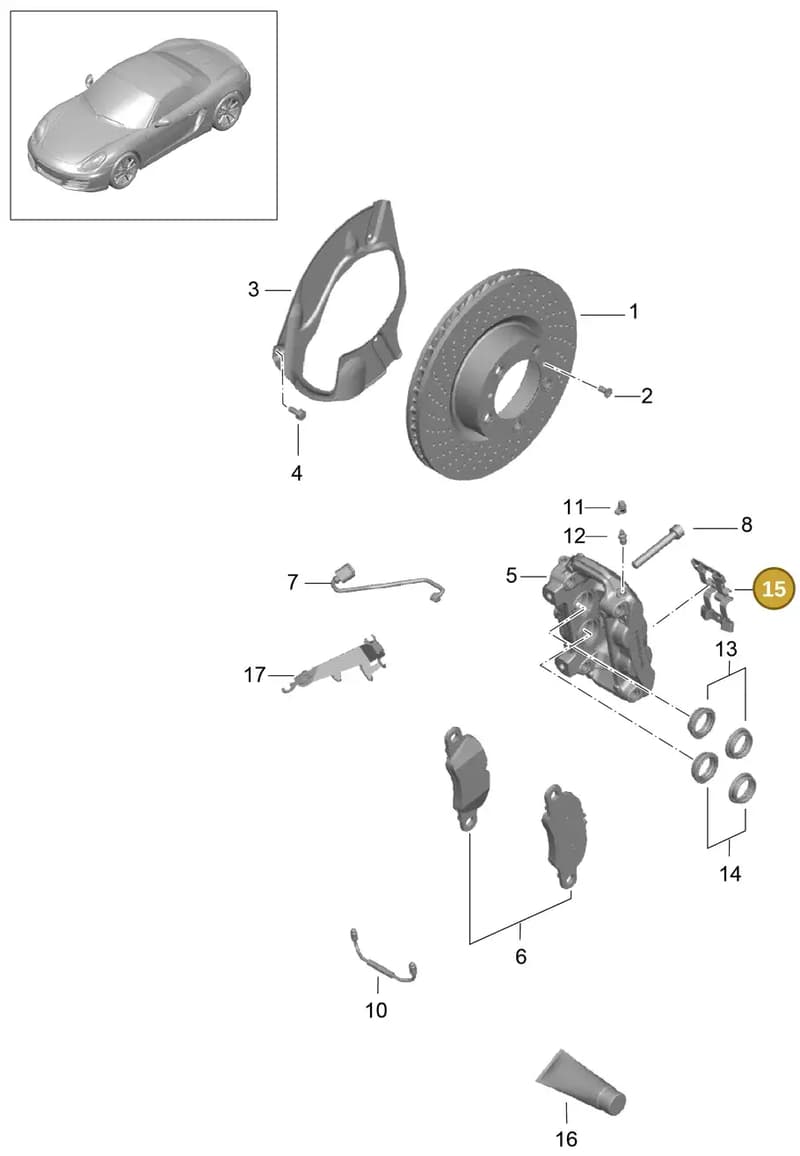 99735195901 — Porsche Boxster (2012-2016) diagram p39602000, position 15