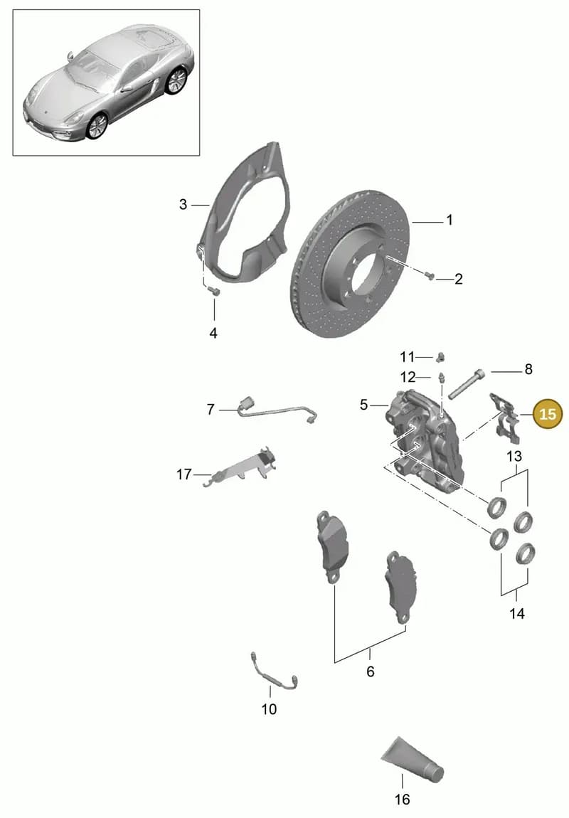 99735195901 — Porsche Cayman (2013-2016) diagram p40602000, position 15