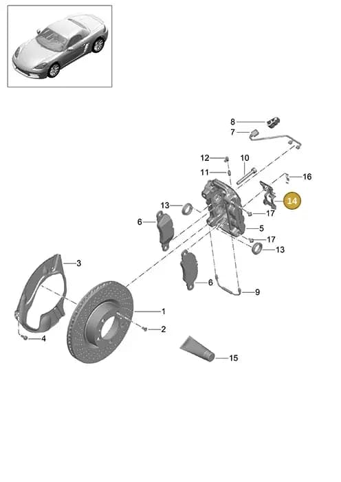 99735195901 — Porsche Boxster (2016-2019) diagram p48602000, position 14