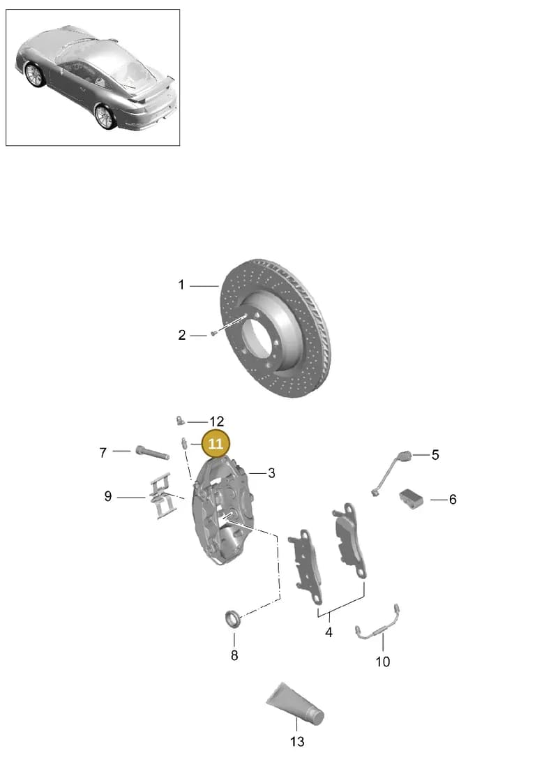 99735291900 — Porsche 911 (2013-2020) diagram p41603000, position 11