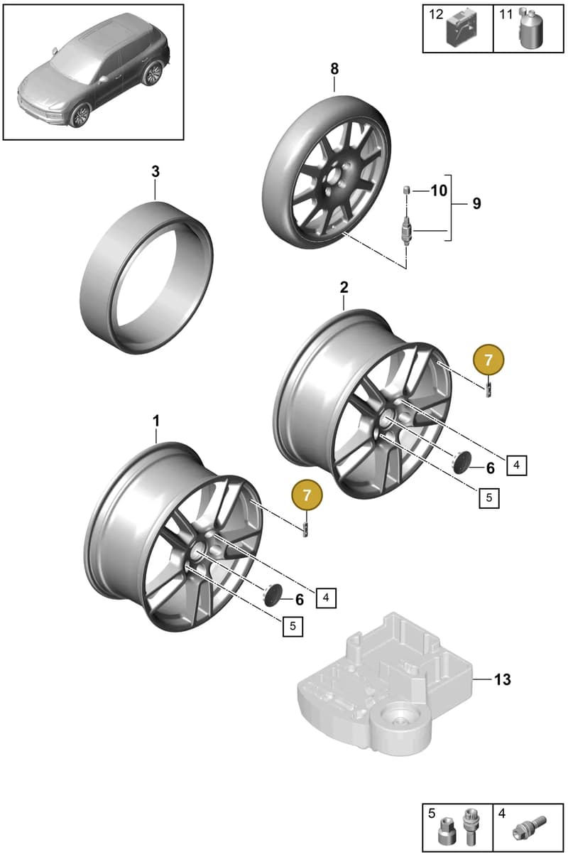 99736143000 — Porsche Cayenne (2017-2023) diagram p51601000, position 7