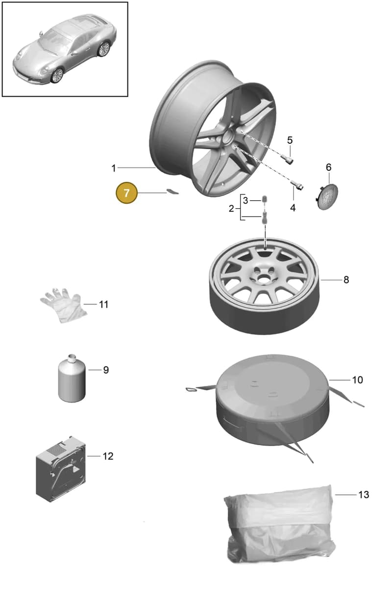 99736147000 — Porsche 911 (2016-2019) diagram p47601000, position 7