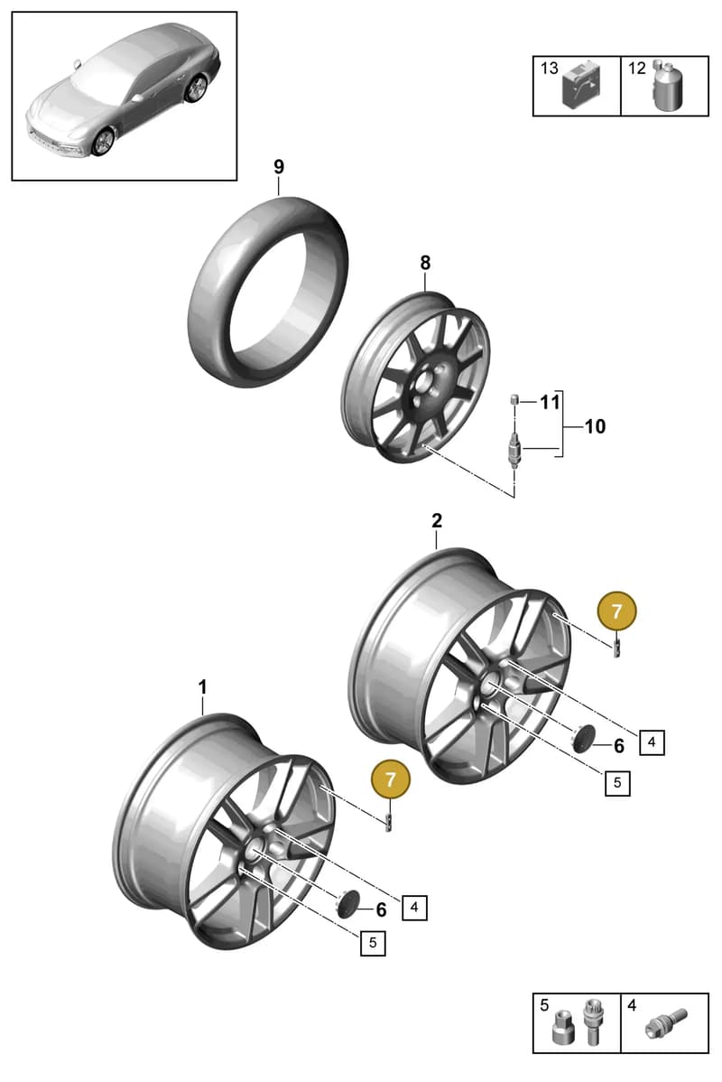 99736147000 — Porsche Panamera (2016-2020) diagram p49601000, position 7