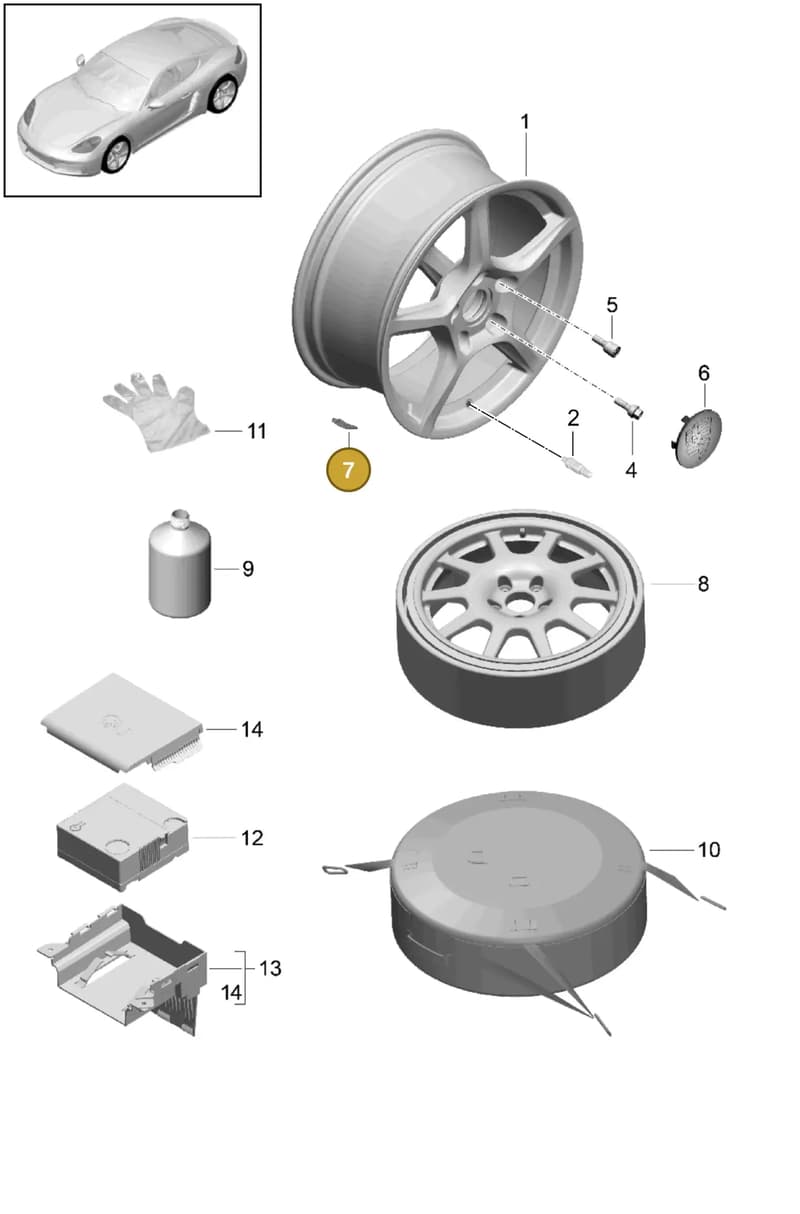 99736147000 — Porsche Cayman (2016-2019) diagram p50601000, position 7