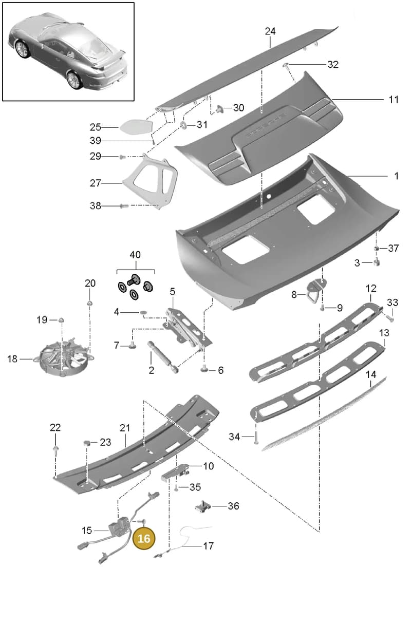 99751267100 — Porsche 911 (2013-2020) diagram p41803010, position 16