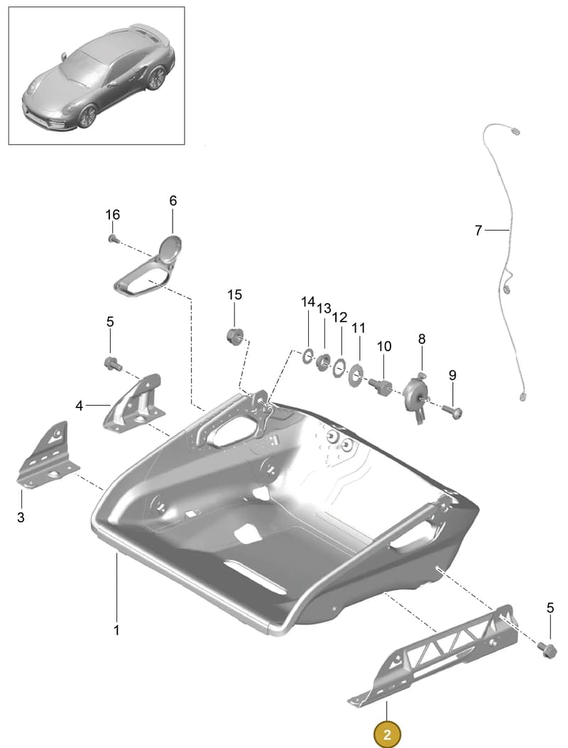 99752143301 — Porsche 911 (2013-2020) diagram p42817005, position 2