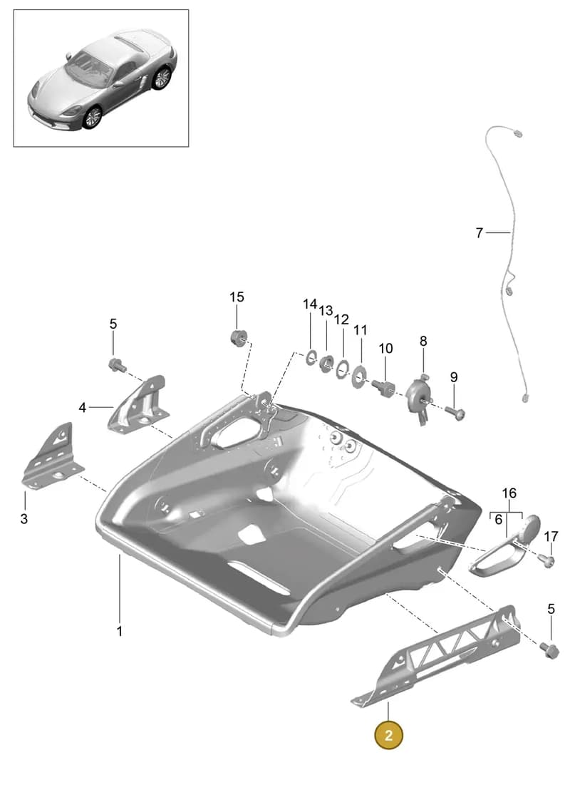 99752143301 — Porsche Boxster (2016-2019) diagram p48817064, position 2