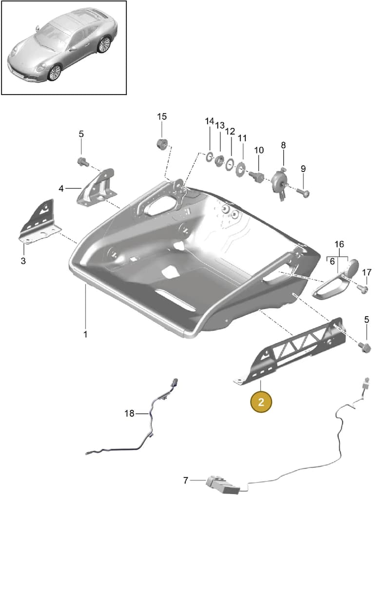 99752143401 — Porsche 911 (2016-2019) diagram p47817034, position 2
