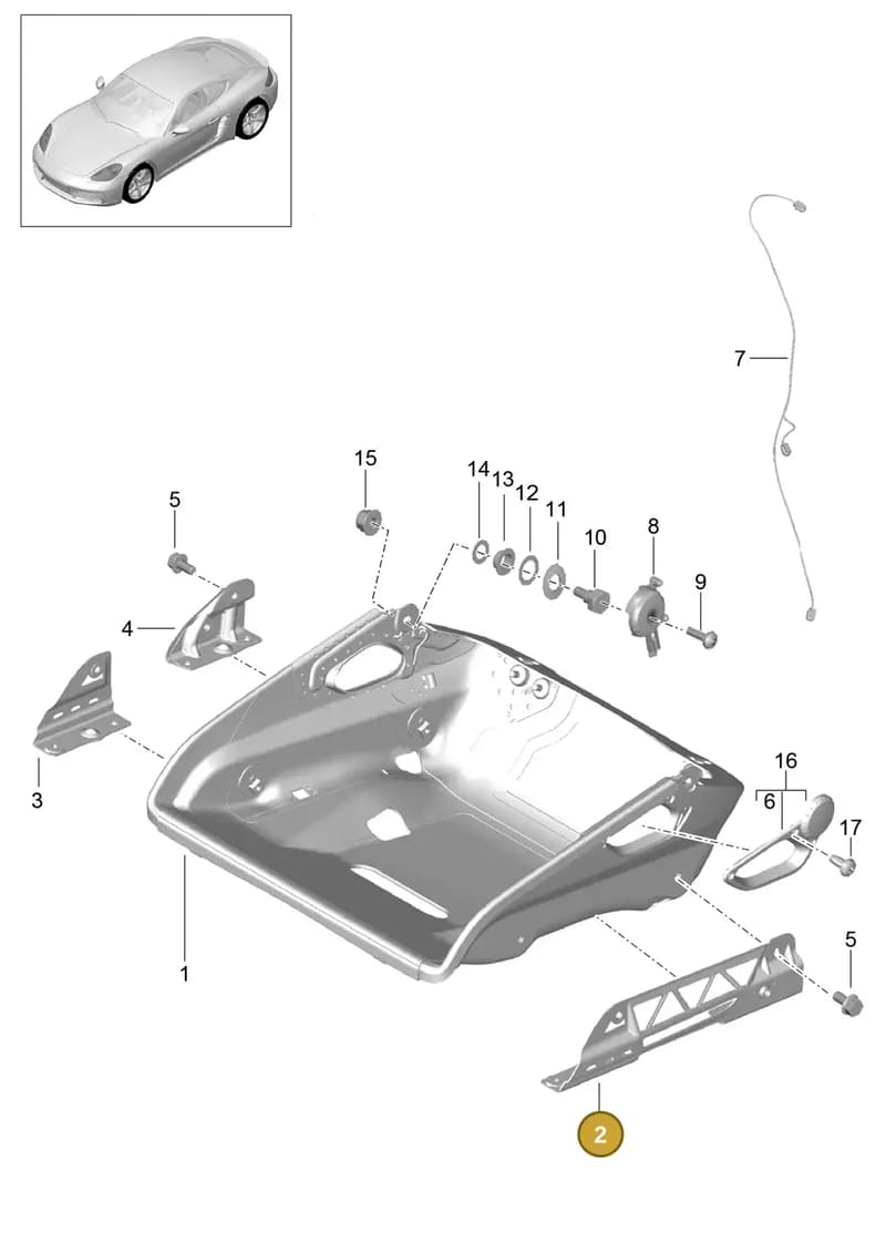 99752143401 — Porsche Cayman (2016-2019) diagram p50817064, position 2