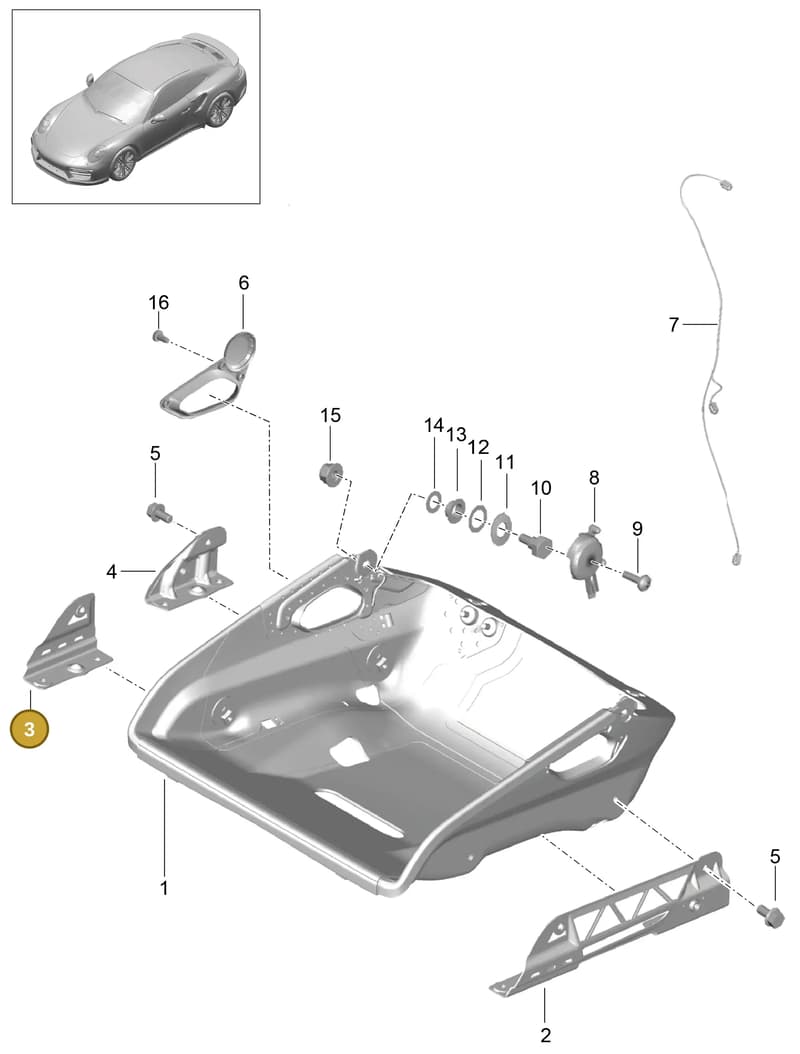 99752143501 — Porsche 911 (2013-2020) diagram p42817005, position 3