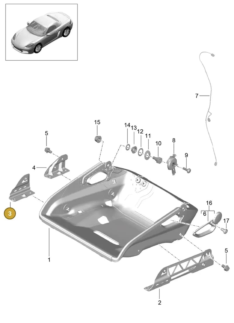 99752143501 — Porsche Boxster (2016-2019) diagram p48817064, position 3
