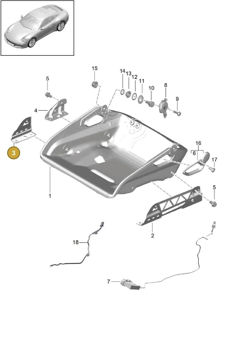 99752143601 — Porsche 911 (2016-2019) diagram p47817034, position 3