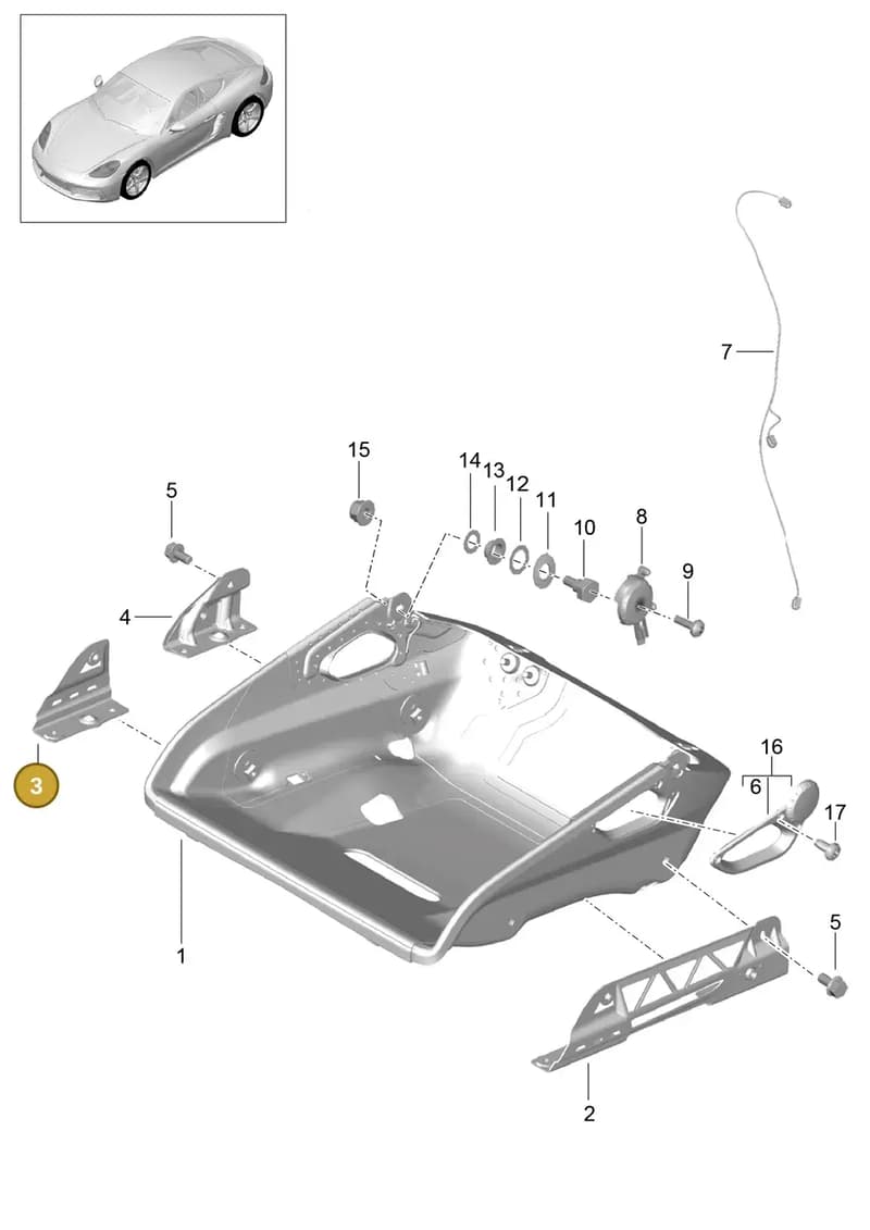 99752143601 — Porsche Cayman (2016-2019) diagram p50817064, position 3