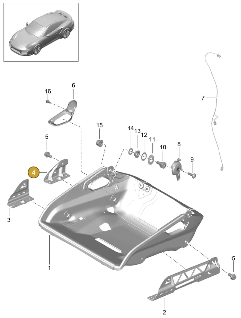 99752143701 — Porsche 911 (2013-2020) diagram p42817005, position 4