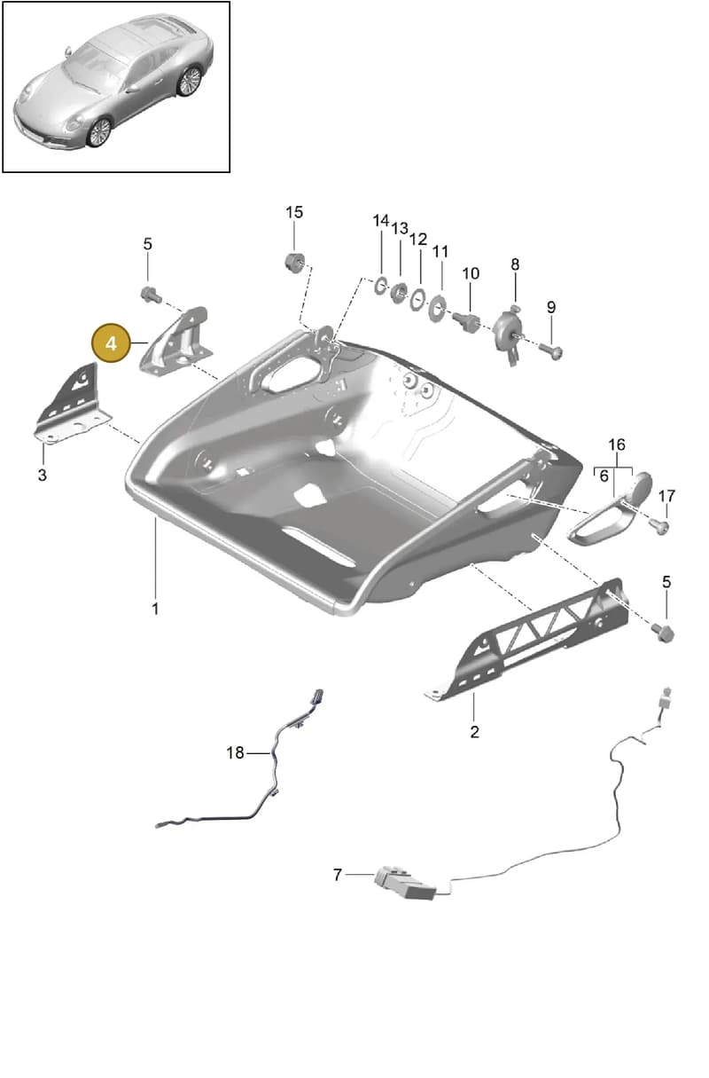 99752143701 — Porsche 911 (2016-2019) diagram p47817034, position 4