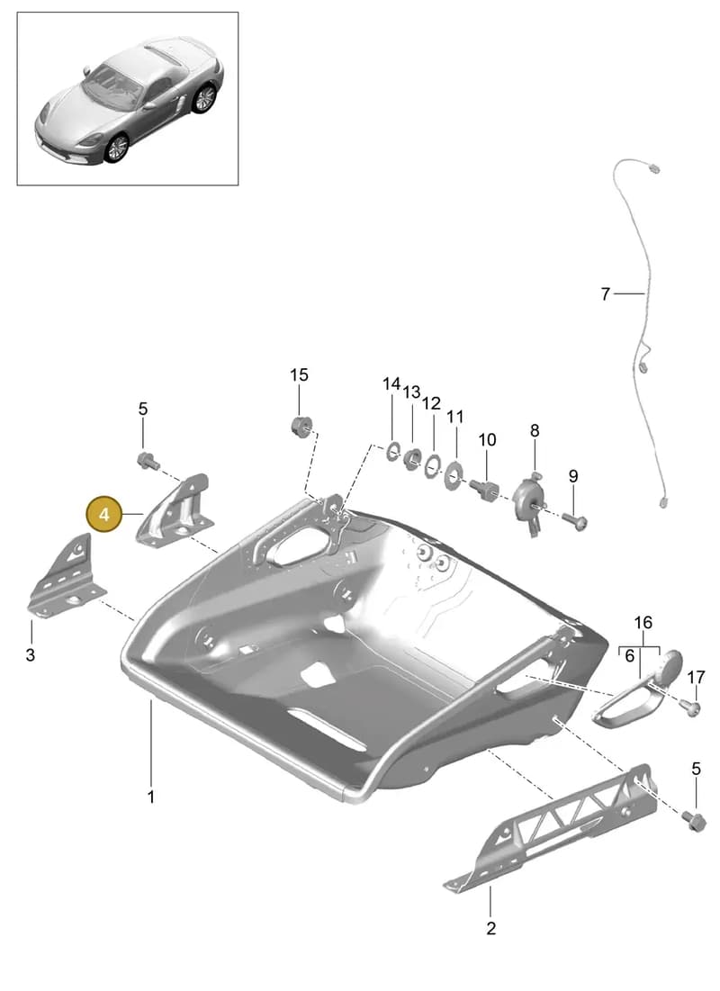 99752143801 — Porsche Boxster (2016-2019) diagram p48817064, position 4
