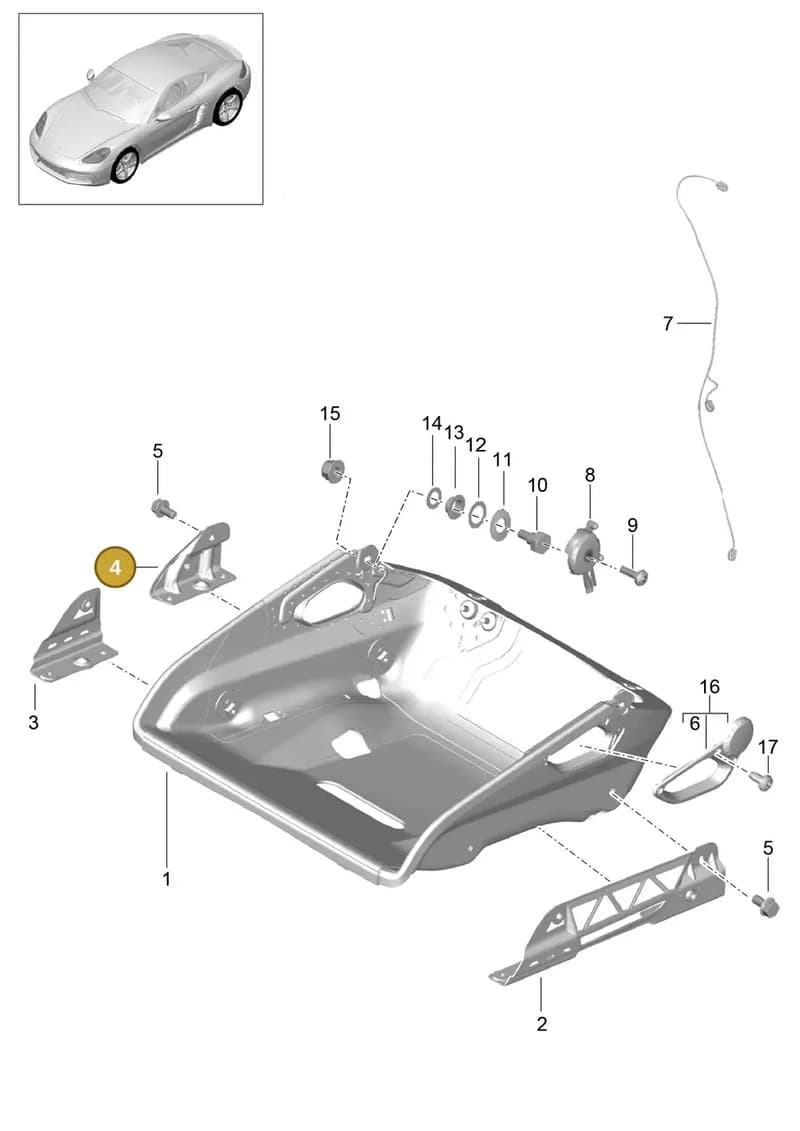 99752143801 — Porsche Cayman (2016-2019) diagram p50817064, position 4