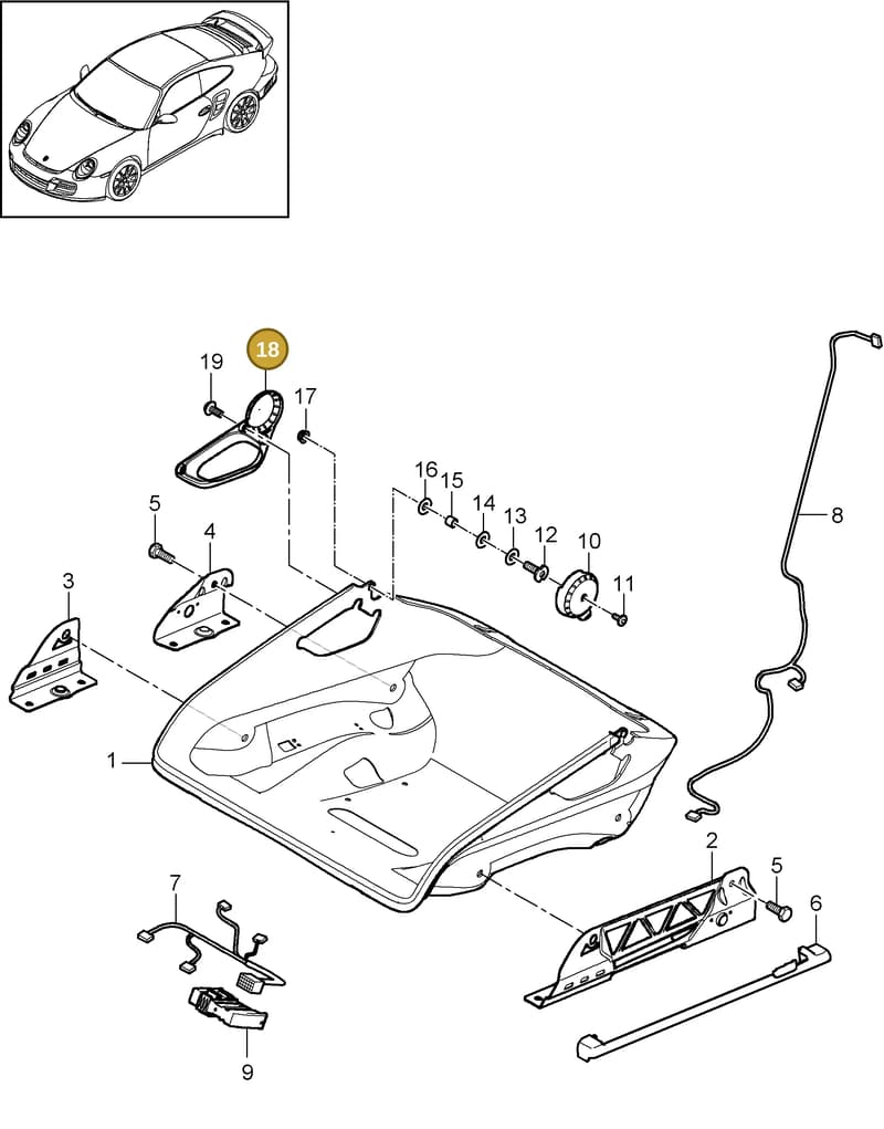 9975215610001C — Porsche GT2 RS (2009-2012) diagram p36817064, position 18