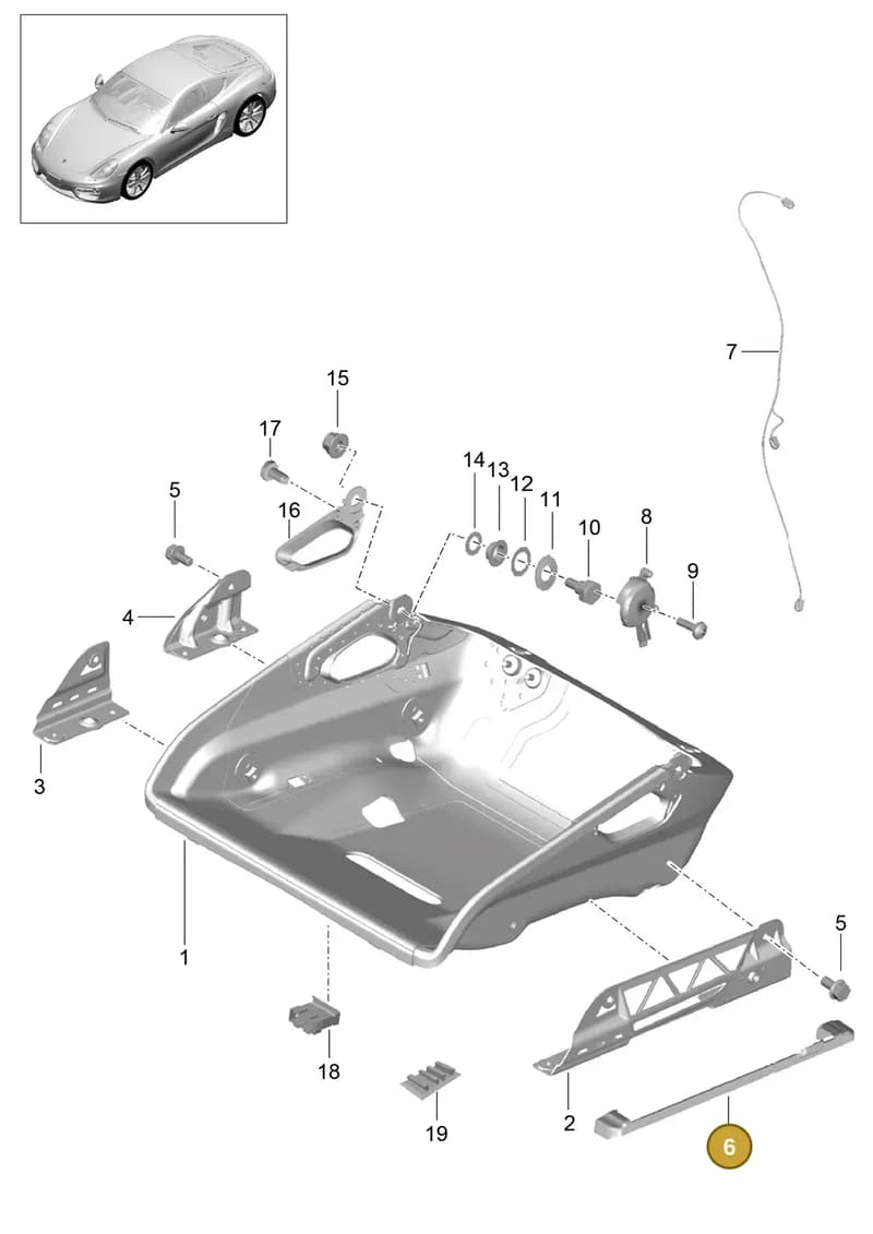 9975215610001C — Porsche Cayman (2013-2016) diagram p40817064, position 6