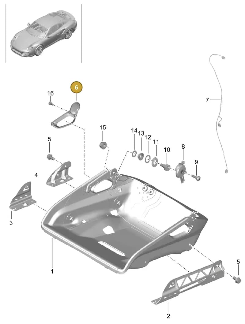 9975215610001C — Porsche GT2 RS Clubsport (2013-2020) diagram p42817004, position 6