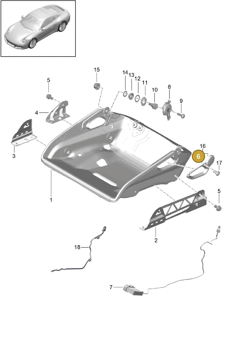 9975215610001C — Porsche 911 (2016-2019) diagram p47817034, position 6