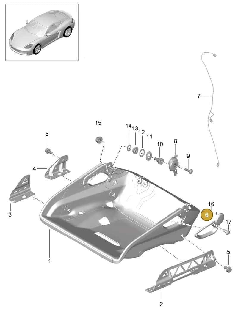 9975215610001C — Porsche Cayman (2016-) diagram p50817064, position 6
