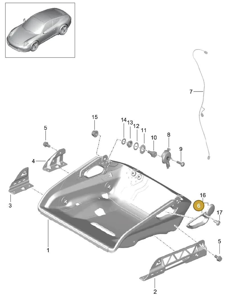 9975215620001C — Porsche 991 Carrera 4 (2011-2016) diagram p38817034, position 6