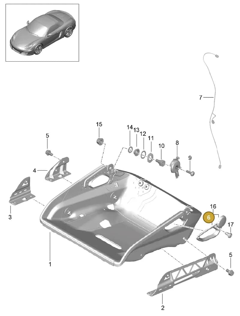 9975215620001C — Porsche Boxster (2012-2016) diagram p39817064, position 6