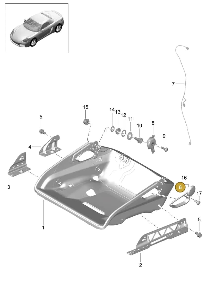 9975215620001C — Porsche Boxster (2016-) diagram p48817064, position 6