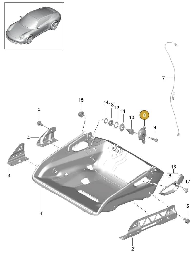 9975215630001C — Porsche 991 Carrera 4 (2011-2016) diagram p38817034, position 8