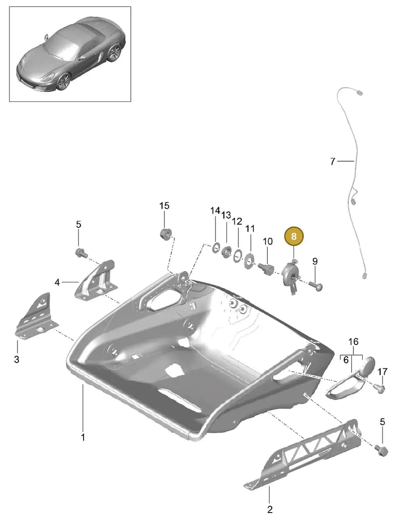 9975215630001C — Porsche Boxster (2012-2016) diagram p39817064, position 8