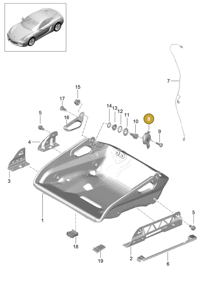9975215630001C — Porsche Cayman (2013-2016) diagram p40817064, position 8