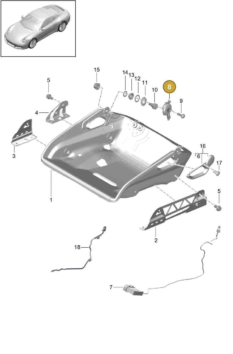 9975215630001C — Porsche 911 (2016-2019) diagram p47817034, position 8
