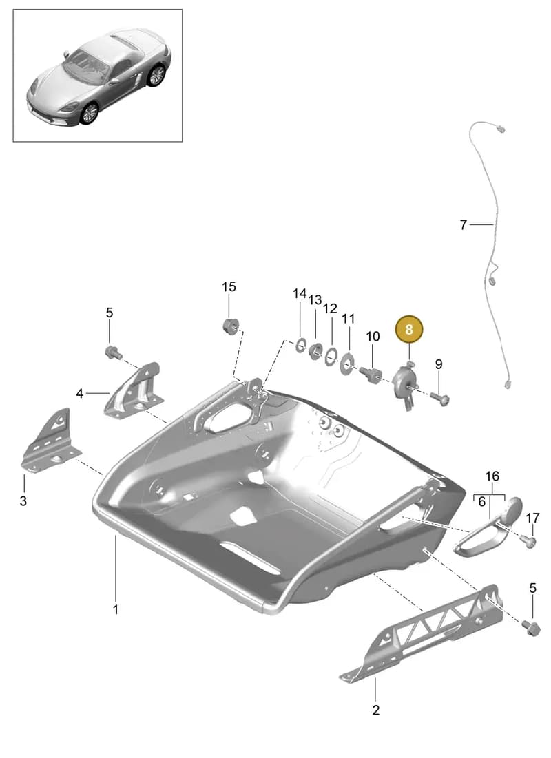 9975215630001C — Porsche Boxster (2016-) diagram p48817064, position 8