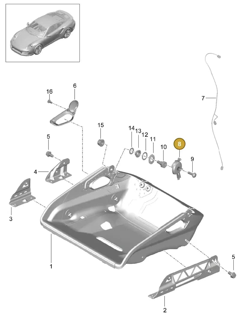 9975215640001C — Porsche GT2 RS Clubsport (2013-2020) diagram p42817004, position 8