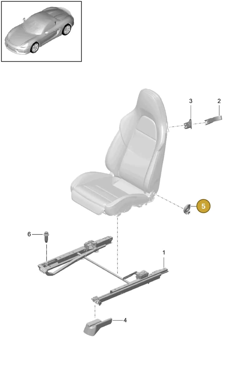 9975215640001C — Porsche Boxster Spyder (2015-2016) diagram p46817060, position 5