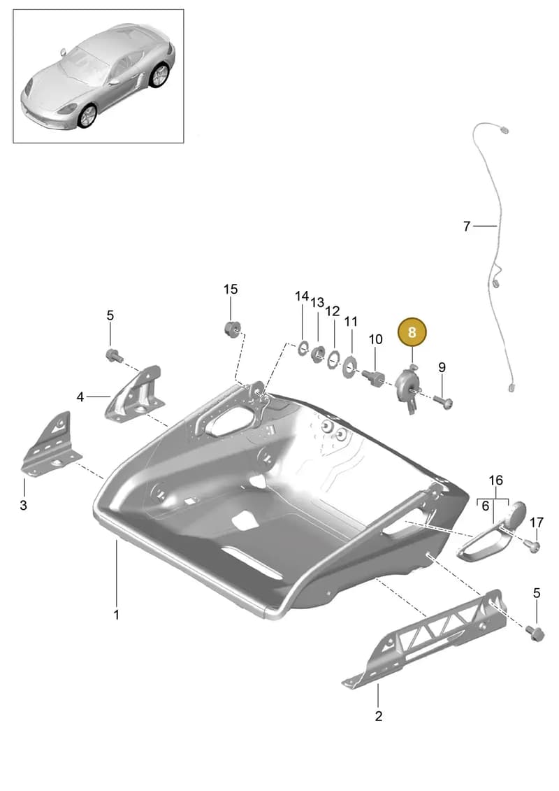 9975215640001C — Porsche Cayman (2016-) diagram p50817064, position 8