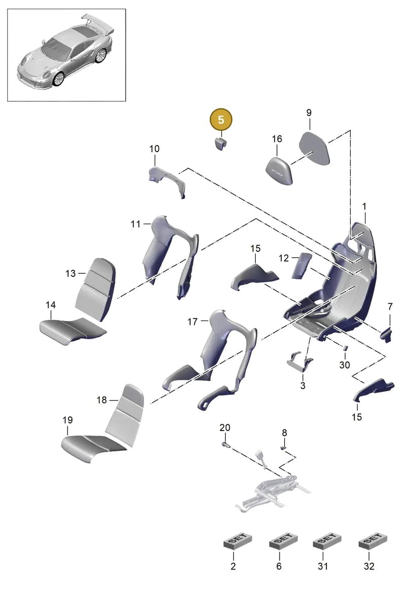 99752173300 — Porsche 911 (2013-2020) diagram p42817010, position 5