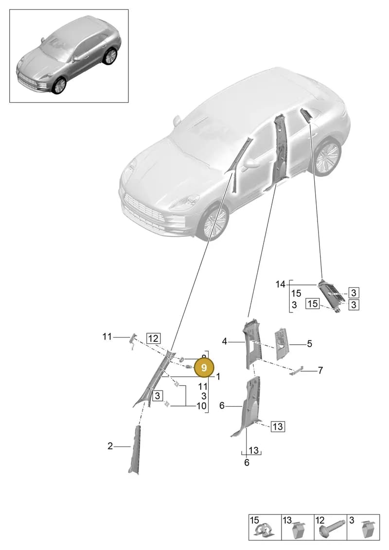 99755585700 — Porsche Macan (2018-2022) diagram p52807025, position 9