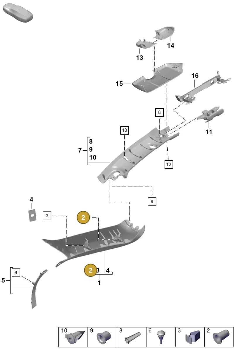 99755585700 — Porsche Boxster Spyder (2019-2020) diagram p54807500, position 2