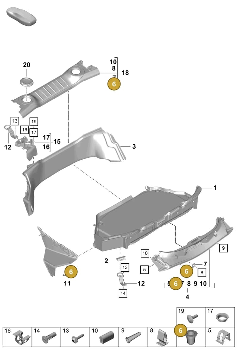 99755585700 — Porsche Cayman (2019-2022) diagram p55807050, position 6