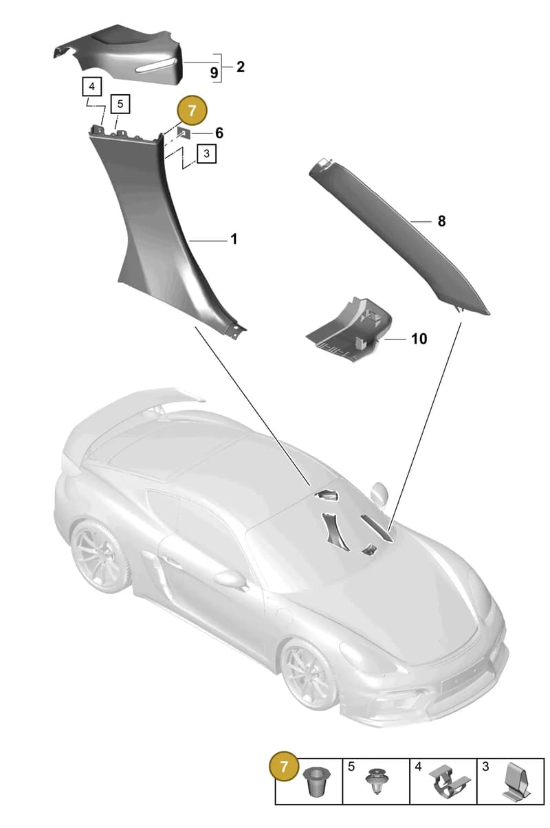 99755585700 — Porsche Cayman (2019-2022) diagram p55807200, position 7
