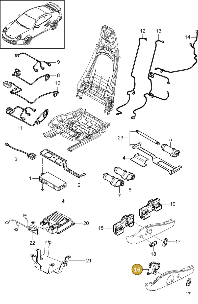 99761371301 — Porsche GT2 RS (2009-2012) diagram p36817025, position 16