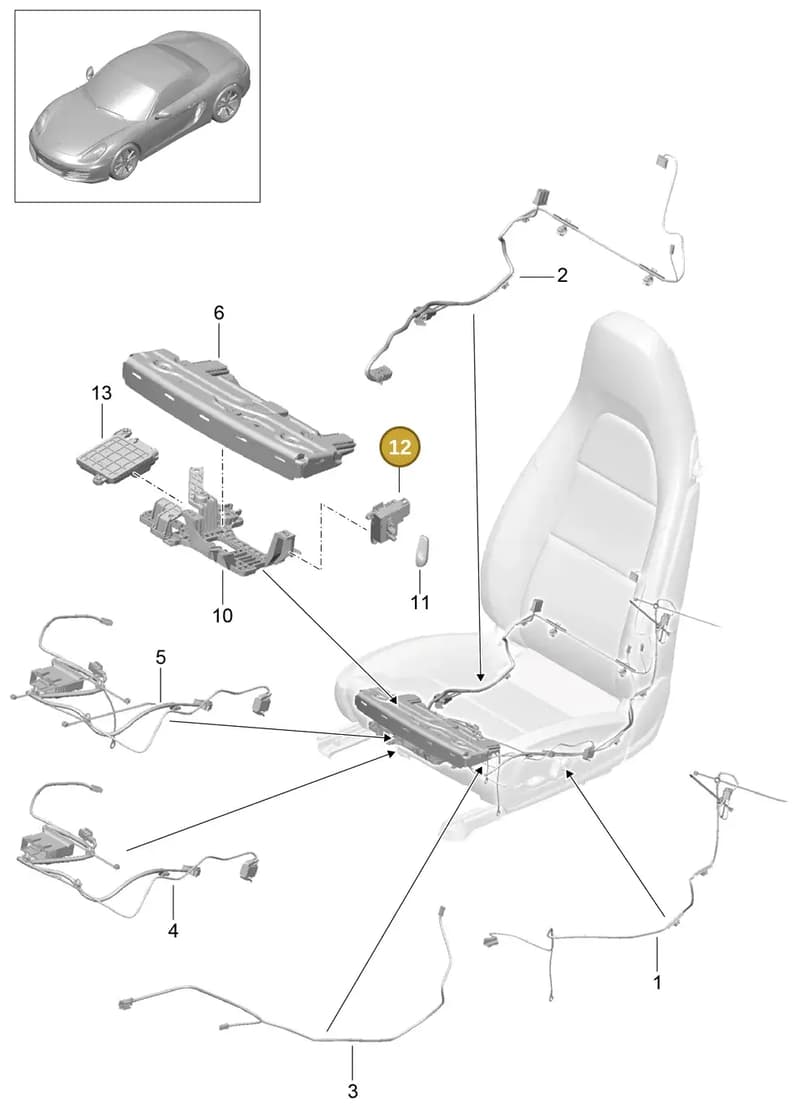 99761371301 — Porsche Boxster (2012-2016) diagram p39817025, position 12