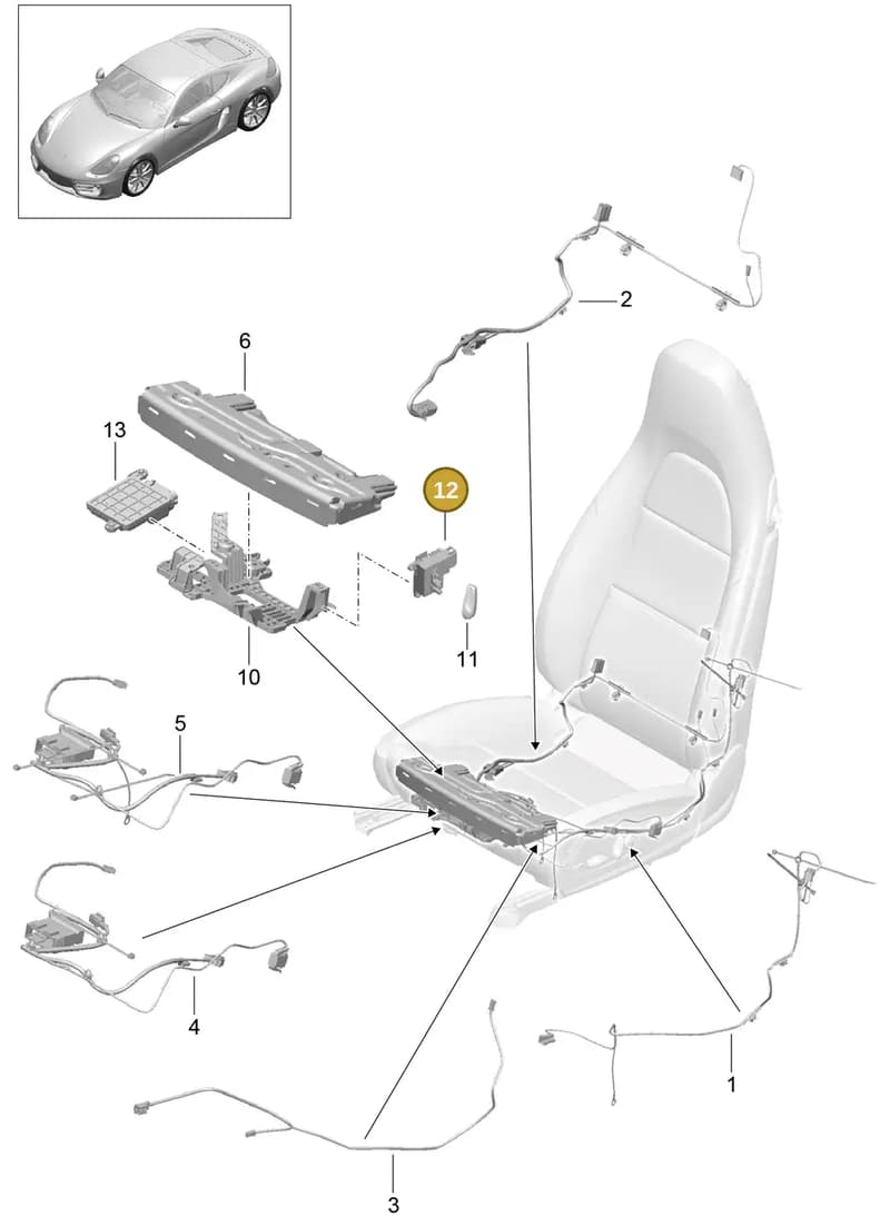 99761371301 — Porsche Cayman (2013-2016) diagram p40817025, position 12