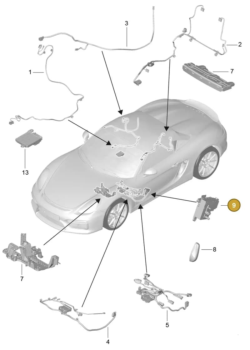 99761371301 — Porsche Boxster Spyder (2015-2016) diagram p46817025, position 9